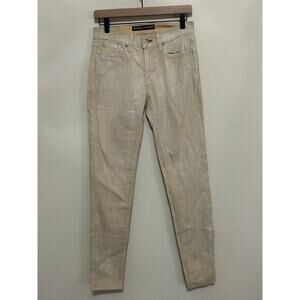 Ralph Lauren Black Label Jeans Womens Size 27 Salvage Yellow Tan Pants TINY FLAW